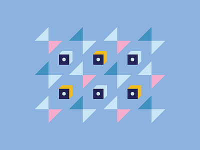 Shapes and Patterns #2 - Alternate blue color exploration geometry illustrator orange pattern pink