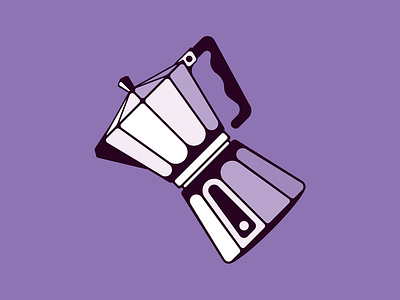 Moka Pot Mornings barista brew coffee color design espresso illustrator moka pot my grandfathers favorite coffee purple vector