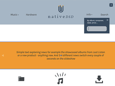 Native DSD website. dsd files music download music label native dsd webdesign