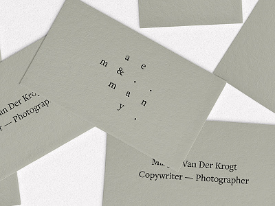 Mae & Many — Second round of options amsterdam brand identity branding business cards dots graphic design logo logotype olive green paper shapes type