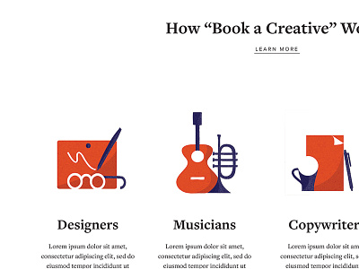 Webdesign snippet for Combined Creative art copywriter design digital music webdesign website