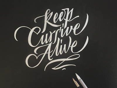 Keep cursive alive cursive design font lettering logo typography