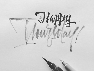 Happy Thursday brush lettering cursive graphic design hand lettering lettering type typography