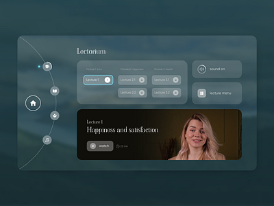 Health and Happiness digital hub — Lectorium adobexd course elearning graphic design lecture menu ui ux