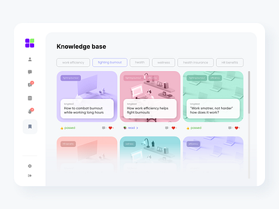 HR-platform knowledge base adobexd dashboard design hr hub knowledge base platform ui ux