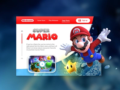 Redesign Super Mario Galaxy Portal app branding design game illustration mario mariobros ui ux web website