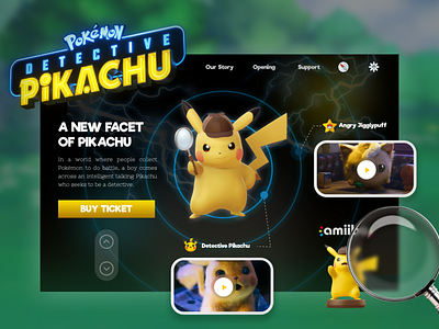 Pikachu Detective Portal design game movie pikachu pokeball pokemon pokemon go portal ui ux web website