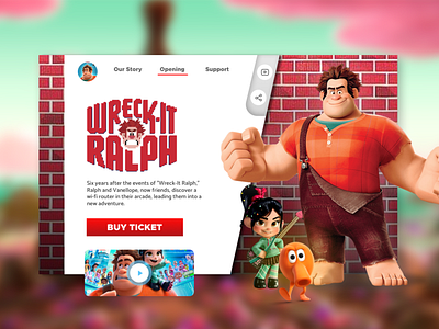 Ralph Wrecks Portal animation app branding design film flat game illustration logo ralph ui ux vector web website