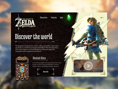 Zelda Breath of the Wild Design animation app design game gaming gaming website illustration link ui ux web website zelda zelda icons