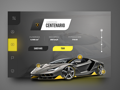 Lamborghini Centenario Homepage app branding car car app design flat lamborghini sport ui ux vector web website