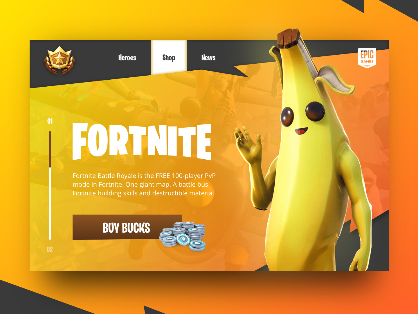 fornite banana icon fortnite game branding app website design web ux ui - fortnite banana png