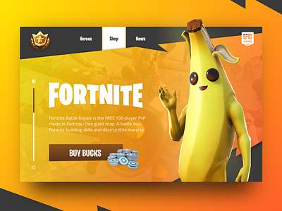 Fornite Banana app branding design fortnite game icon ui ux web website