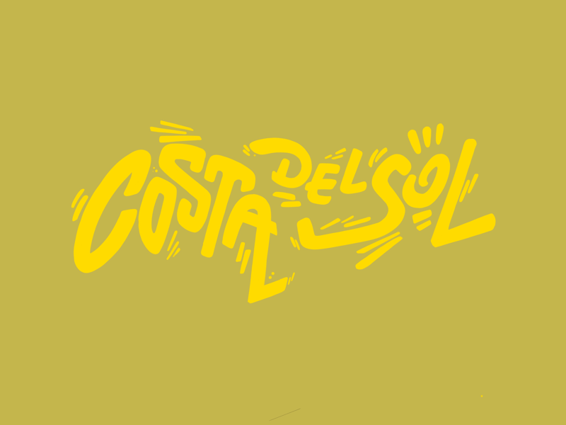 Costa del sol typography lettering writing handcraft calligraphy 2d simplicity watch and draw netflix series show ya andalusia spain happy place yellow costa del sol