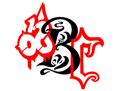 A B C arrow bicolor calligraphy design flash graffiti ink modern night sharp tag tattoo throwup typography