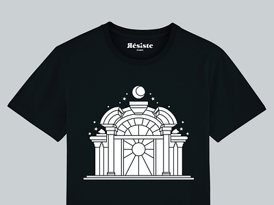 T-shirt - Serigraphy Montmartre bio blackandwhite brand church cotton design graphic montmartre organic paris resiste serigraphy shop stainedglass temple tshirt