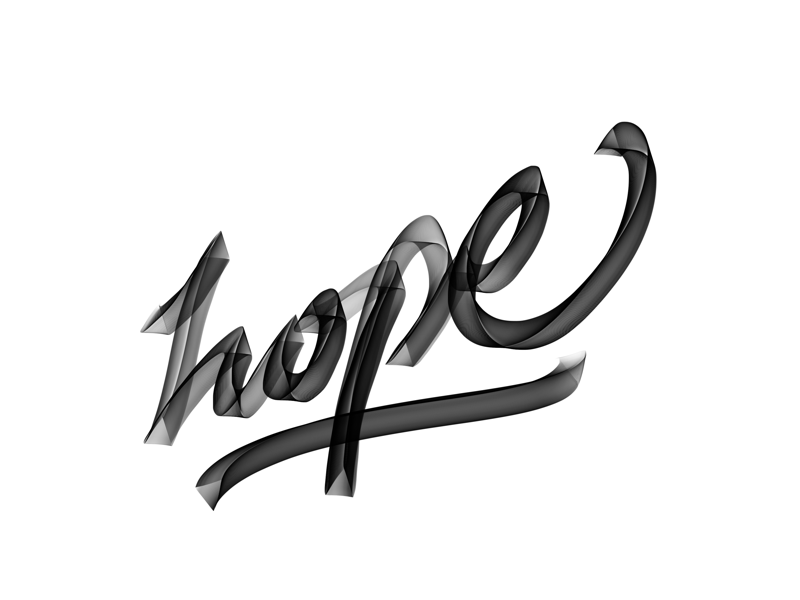 Hope relief volume 3d typography typo lettrage letters lettering handwritting handcraft hope