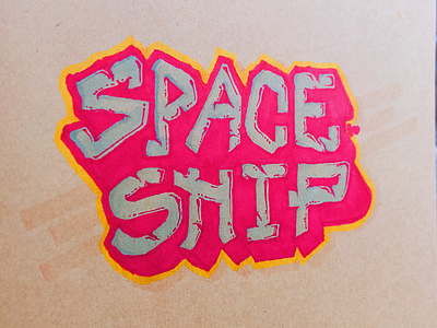 Space ship calligraphy espace handcraft handwriting lettering letters lettrage relief ship space type typography