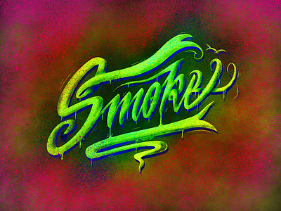 Smoke calligraphy green handcraft handwriting lettering letters lettrage smoke smoky texture type typography
