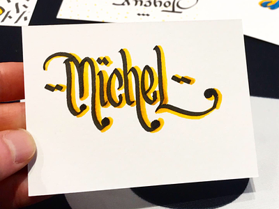 Michel box calligraphy cant cardboard fnac michel name offer pen words workshop yellow