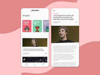 G Reader - Articles Reader App Concept app articles concept mobile reader ui