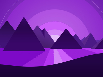 Purple sunset illustration vector