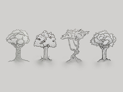 4 Trees illustration