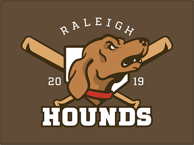 Raleigh Hounds baseball brand and identity branding design logo logodesign mlb sports sports brand sports identity team logo