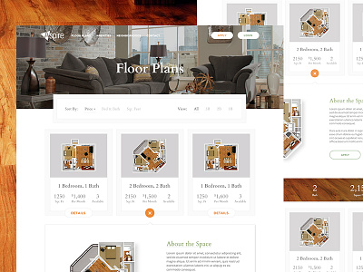 Floor Plans Page apartments filter flat floorplans interface layout ui web wip