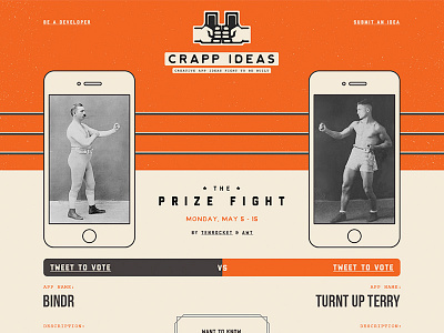 Crapp Ideas LIVE! boxing branding fight mobile texture ui ux vintage web