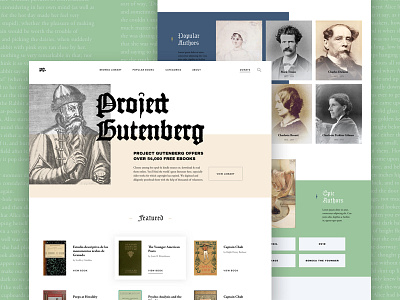Project Gutenberg bold book gutenberg layout minimal type typography ui ux