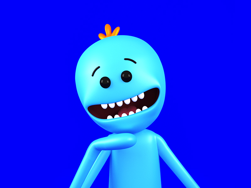 Mr. Meeseeks! 3d adult swim blender character cycles mr. meeseeks render rick and morty