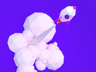 🚀 3d launch low poly rocket space