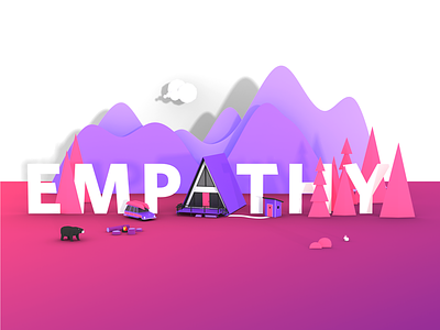 Empathy 3d illustration low poly