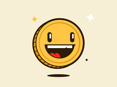Coin boi coin crypto illustration logo smile