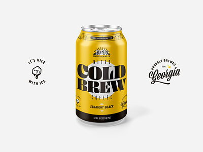 Banjo Nitro Cold Brew Coffee Can branding can design coffee layout typogaphy
