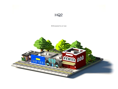 FullStory HQ2 Poster 3d building minimal poster