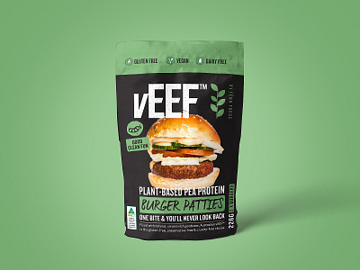 vEEF Pea Protein Packaging Design branddevelopment branding design foodbranding foodpackaging identitydesign logodesign packaging packagingdesign packagingmockup