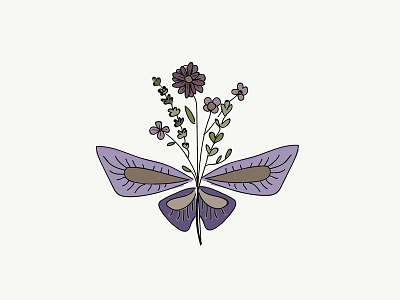 Butterfly Flower branding illustration logo