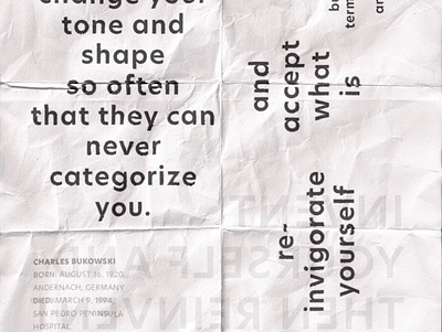 Charles Bukouski - Digitally Designed Representation design graphic design poetry typography vector