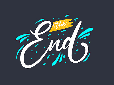The end. Lettering phrase cartoon design illustration lettering logo phrase sketch type typography vector