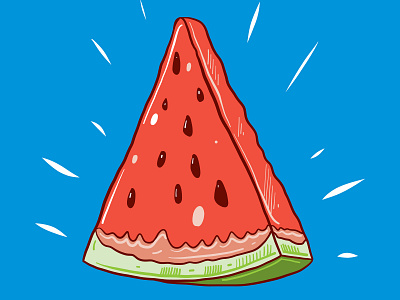 Waterlemon Sketch berry blue design green icon illustration logo red sketch summer vector watermelon