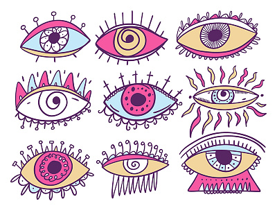 Eyes art cartoon cool cute design eye illustration sketch vector