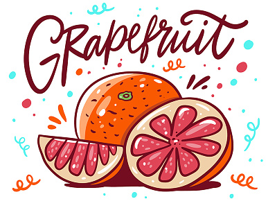 Grapefruit cartoon cute design fruit grapefruit illustration lettering phrase sketch summer sweet