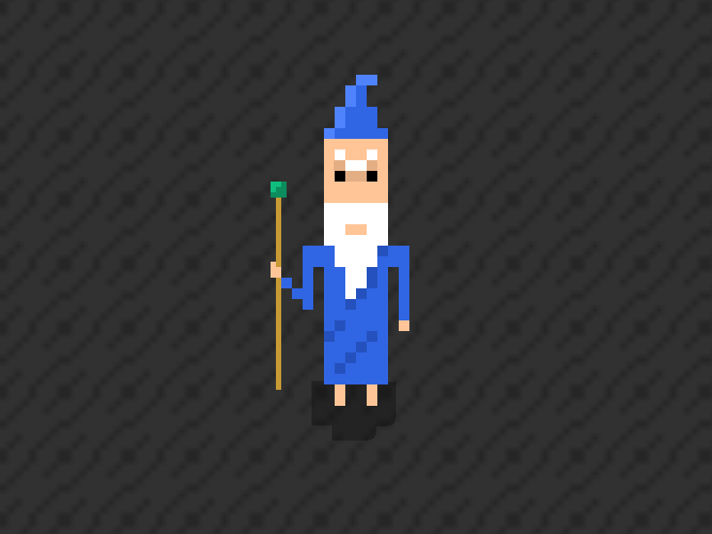 Wizard animated pixel art