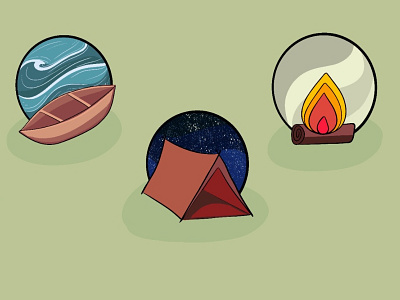 Camping Icons design graphic design icons logo procreate
