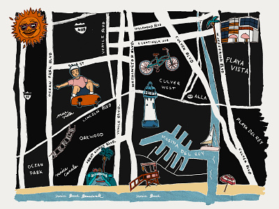 Marina Del Rey Illustrated Map