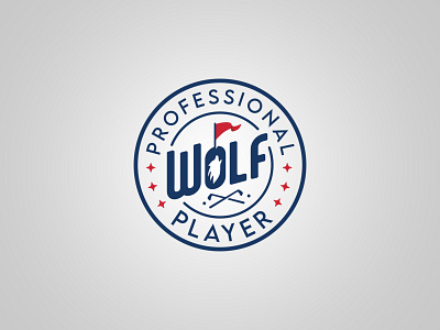Professional Wolf Player chasing design golf logo player podcast pro scratch shirt wolf