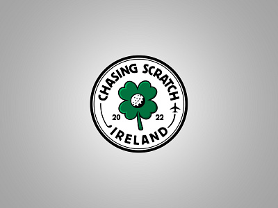 Chasing Scratch Ireland Logo - Circle chasing circle clover design golf illustration ireland logo podcast scratch