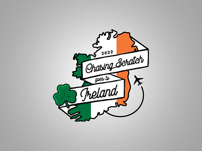 Chasing Scratch Ireland Logo - Map chasing design flight golf illustration ireland logo map plane podcast scratch
