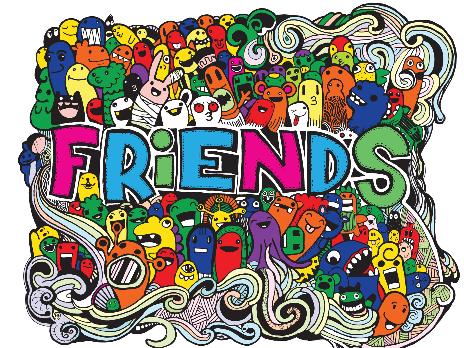 Best Friend Doodle Graphic 520005 Vector Art At Vecte